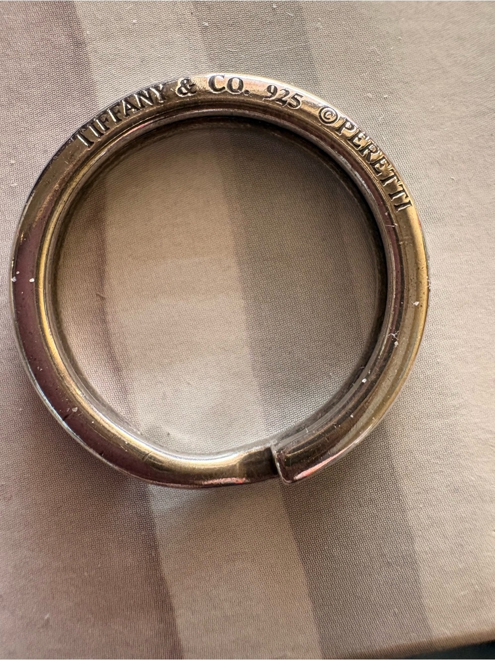 Tiffany & Co. Silver Polished Peretti Sterling Silver Key Ring